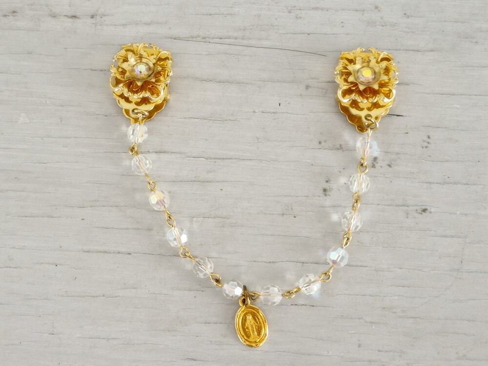 Vintage Sweater Miraculous Medal Charm Clip